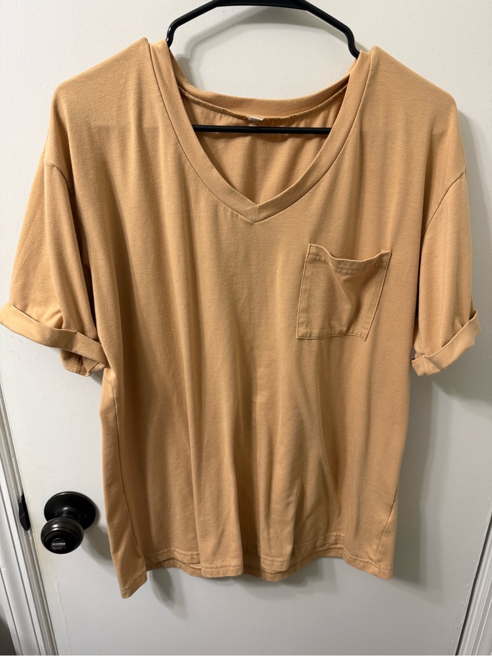 Casual V-Neck Pocket Tee
